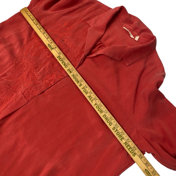 Soft Surroundings Woman's 2X Embroidered Button Down Weekender Tencel Dress - Picture 11 of 13